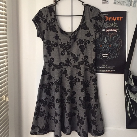 Skull & Floral Skater Dress