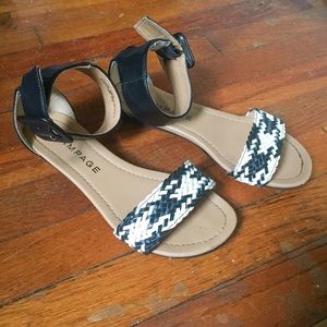 Rampage B&W Ankle Strap Sandals