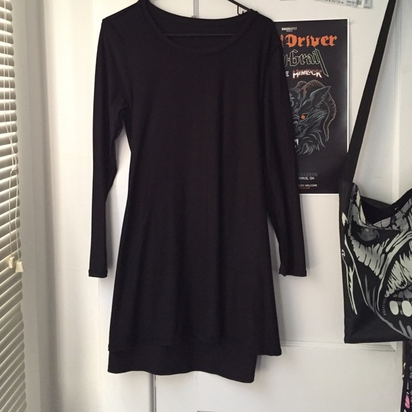 Black Long Sleeve Tshirt Dress