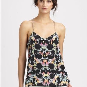 TIBI  black- multi Kaleidoscope Silk Tank top