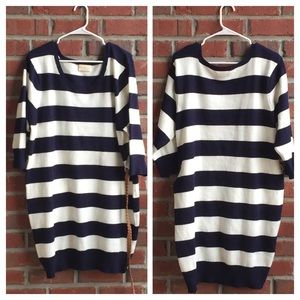 Navy and White Stripe Sweater Dress Size 3X
