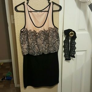 Light pink and black dress