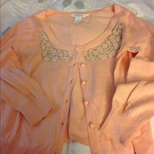 3/4 sleeve cardigan with jewels.