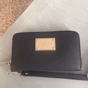 Black Michael Kors wallet wristlet