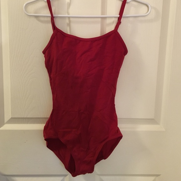 Red Leotard with Built-In Bra
