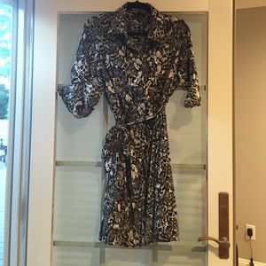 Black/white reptile print dress