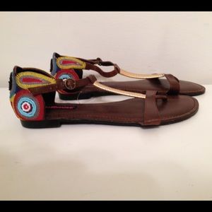 New Dollhouse Beaded Embroidered Sandals Size 9