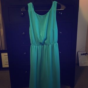 Teal dress with back cutouts