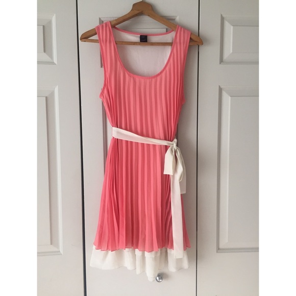 Bright coral cocktail dress