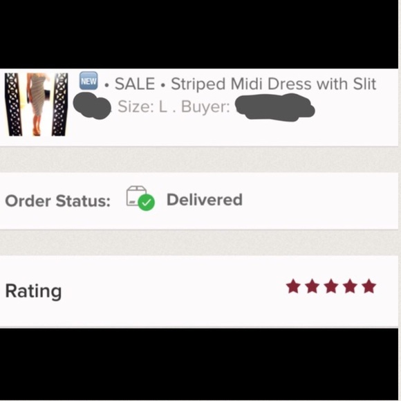 Striped Midi Dress with Slit - Picture 4 of 4