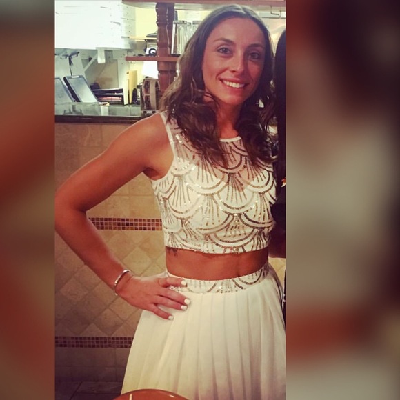 2 piece crop and skirt