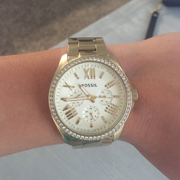 Gold Fossil watch