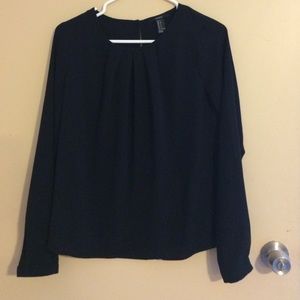 Forever 21 Black Long Sleeve Loose Fit Top Size S
