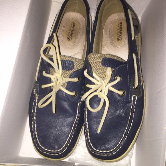 Navy blue sperries size 9.5