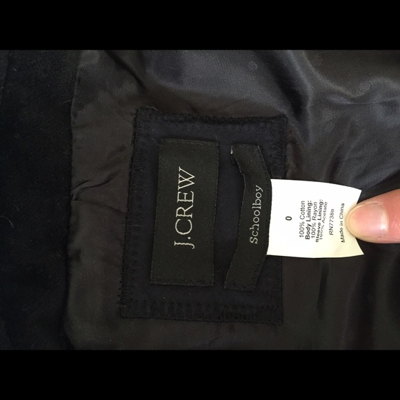 EUC J Crew black velvet Schoolboy blazer - 0 - Picture 3 of 4