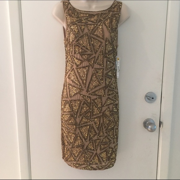 NWT Alice + Olivia gold Hanlin sequin tank dress 4 - Picture 6 of 8