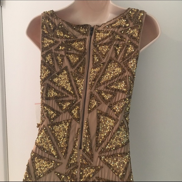 NWT Alice + Olivia gold Hanlin sequin tank dress 4 - Picture 7 of 8