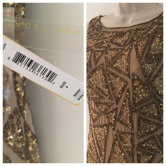 NWT Alice + Olivia gold Hanlin sequin tank dress 4 - Picture 8 of 8