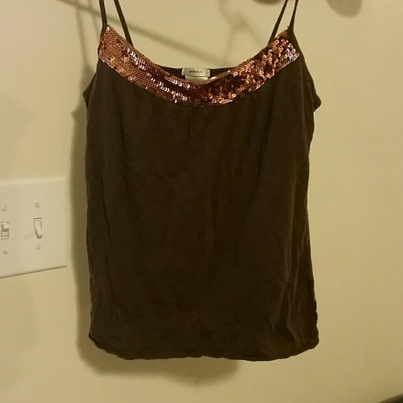 Perfect Fit Old Navy Brown Sequin Tank
