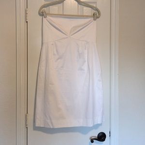 New York & Co white cotton strapless dress
