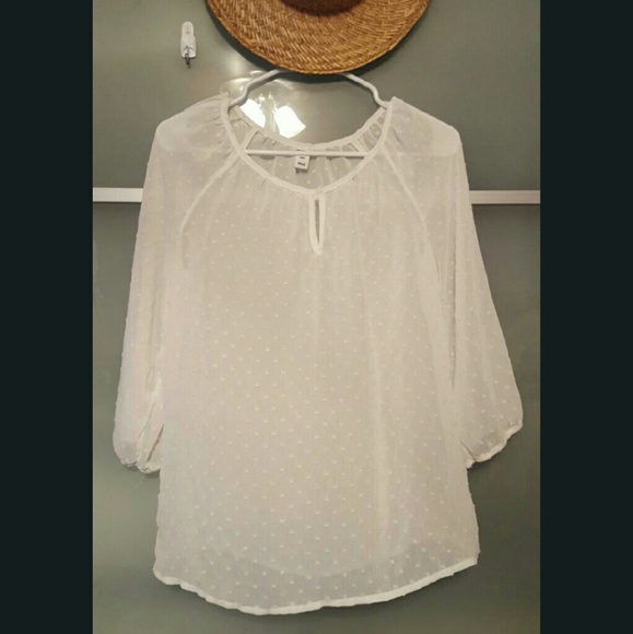 White sheer polka-dot top - Picture 2 of 3