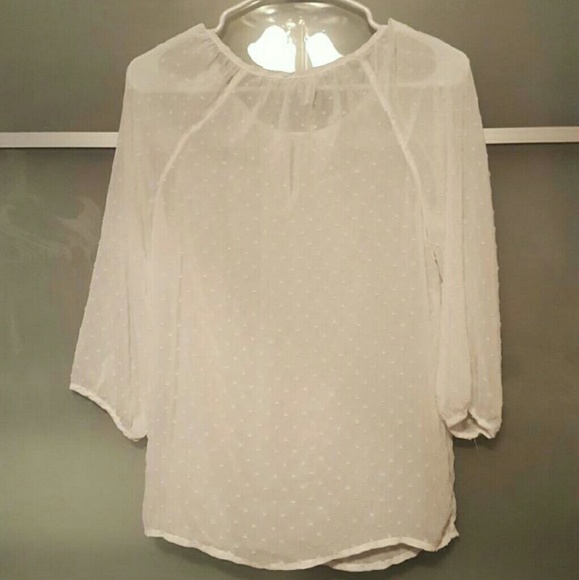 White sheer polka-dot top - Picture 3 of 3