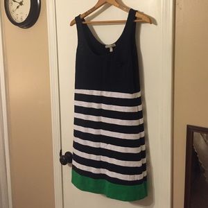 Banana Republic Navy, White and Green Dress