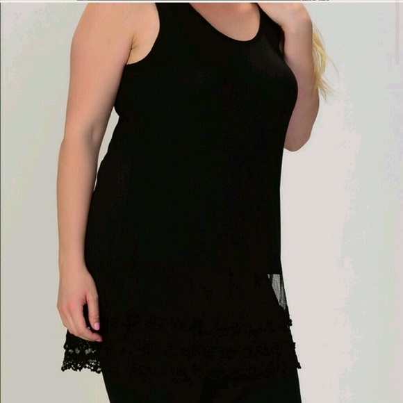 πHP - Plus size- Lace Hem Tank - Picture 4 of 4