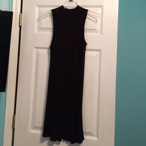 High neck black dress