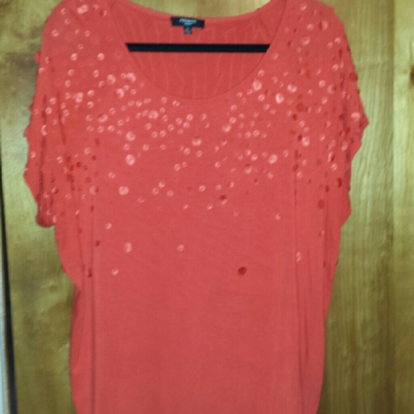 Orange beaded tee