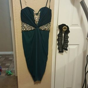 Green and silver dress