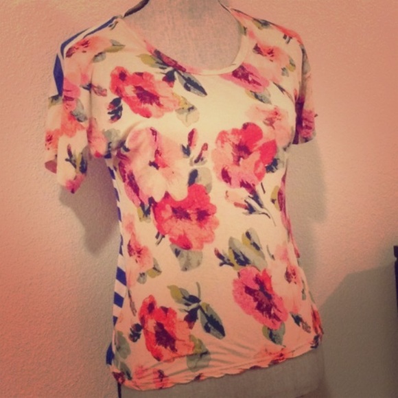 Madewell floral and stripe t shirt top
