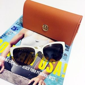 Tory Burch Ivory & Gold Sunglasses