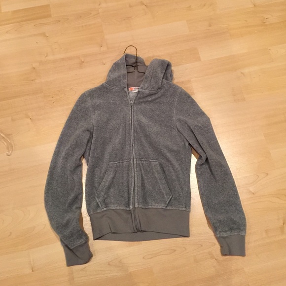 Zip up, grey, sweat shirt