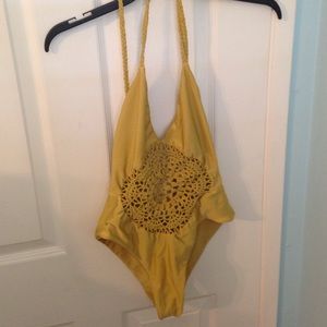 Frankie's bikinis gold one piece
