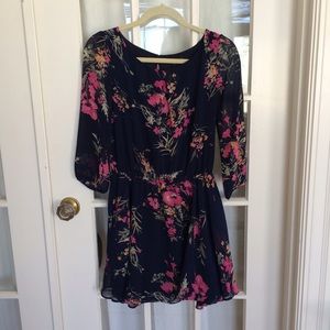 Luca Couture floral chiffon dress