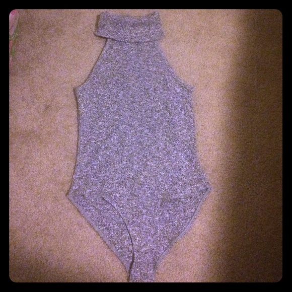 grey & black sweater bodysuit