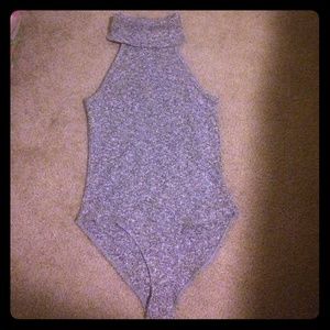 grey & black sweater bodysuit
