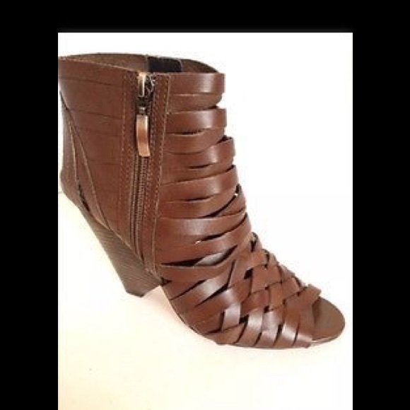 Trouve Brown Leather Wedges