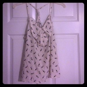 umbrella polyester ruffle top ☔️