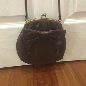Brown bow cross body