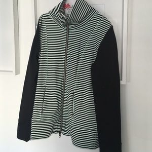Long sleeve mint green and black stripped lulu