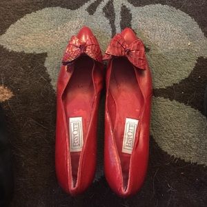 Vintage red kitten heels