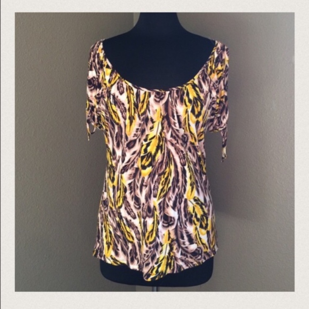 Pre-Loved feather print top