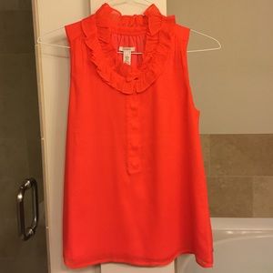 Jcrew women's size 4 orange ruffle blouse