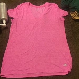 Addidas pink vneck! worn twice. smoke free home