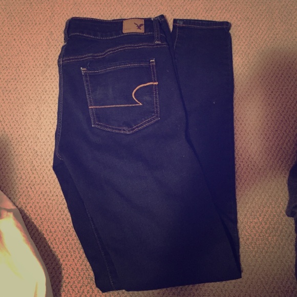 American Eagle Outfitters Denim - Size 6 long AE dark wash skinny jeans