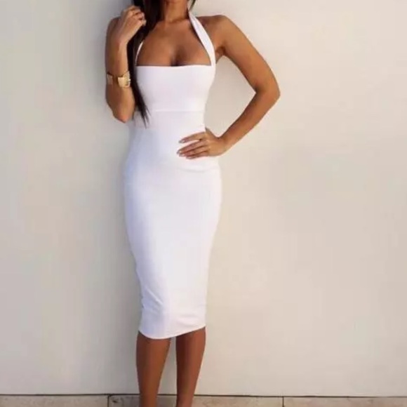 white cotton bodycon dress
