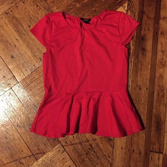 Red peplum shirt