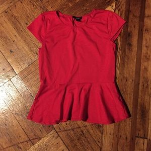 Red peplum shirt